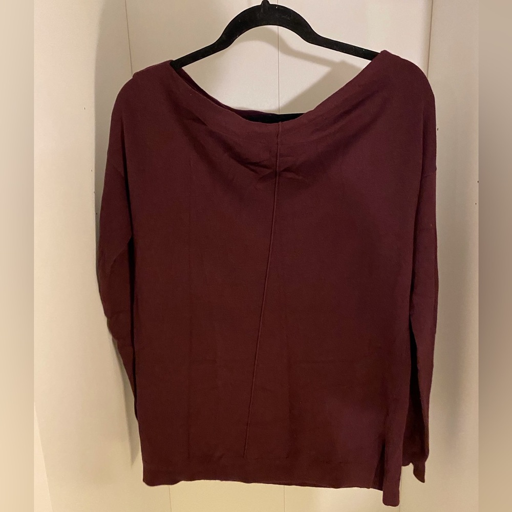 Nordstrom Purple Off-the-Shoulder Sweater Soft Knit